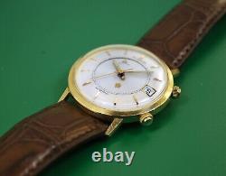 14K Gold 36 mm Vintage 50's Le Coultre-Vacheron Automatic MEMOVOX DATE Watch