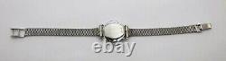 14k Solid White Gold Vintage Le Coultre Ladies Watch with Diamond Mystery Dial