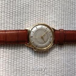 18KGOLD JAEGER LECOULTRE MEMOVOX WORLD TIME CAL K814 REF 3160 SWISS WATCH Ca1957