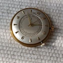 18KGOLD JAEGER LECOULTRE MEMOVOX WORLD TIME CAL K814 REF 3160 SWISS WATCH Ca1957