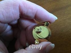 18K SOLID GOLD ANTIQUE JAEGER-LeCOULTRE LADIES WATCH WITH BACK CROWN RUNNING