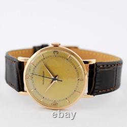 18k Solid Rose Gold Jaeger Lecoultre Manual Wind Swiss Made Working Gents Watch