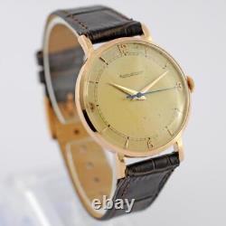 18k Solid Rose Gold Jaeger Lecoultre Manual Wind Swiss Made Working Gents Watch