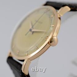 18k Solid Rose Gold Jaeger Lecoultre Manual Wind Swiss Made Working Gents Watch