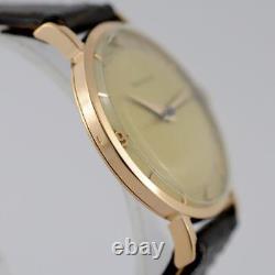 18k Solid Rose Gold Jaeger Lecoultre Manual Wind Swiss Made Working Gents Watch