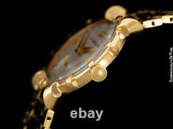1951 JAEGER-LECOULTRE Rare Vintage Mens 14K Gold Watch THE SHIPS WHEEL