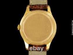 1956 JAEGER-LECOULTRE Vintage Large Mens Waterproof 18K Gold Watch Warranty