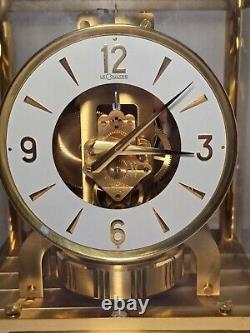 1970's Jaeger LeCoultre 528-8 ATMOS 15 Jewel Mantel Clock Runs Well #243353