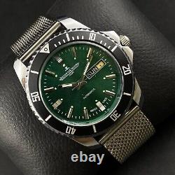 42mm Vintage Swiss Made Jaeger Automatic Day Date Men's Wrist Watch JL15