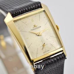 AUTHENTIC 1940 JAEGER LECOULTRE 18K SOLID GOLD ASSYMETRIC CURVED REF 2406 WithBOX