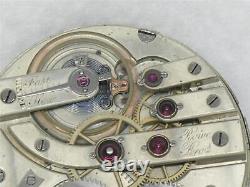 Antique 43mm Rowe Bros, Chicago 21 Jewel Swiss Lecoultre Bridge Movement & Dial