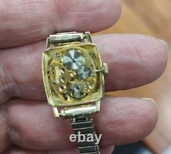 Antique Jaeger Lecoultre 18kt Yellow Gold Square Watch (b30)