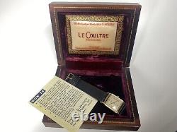Beautiful vintage lecoultre tank mechanical swiss wristwatch with box & paper
