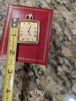 CARTIER Jaeger LeCoultre 18k Yellow Gold Pocket Chain Watch Vintage