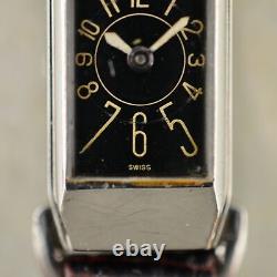 C. 1930 Vintage Jaeger-LeCoultre Duoplan watch Exploded Numeral dial in steel