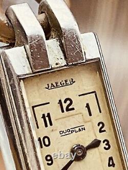 JAEGER LECOULTRE DUOPLAN vintage women's watch STEEL 30'S WRISTWATCH #6602