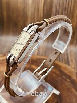 JAEGER LECOULTRE DUOPLAN vintage women's watch STEEL 30'S WRISTWATCH #6602