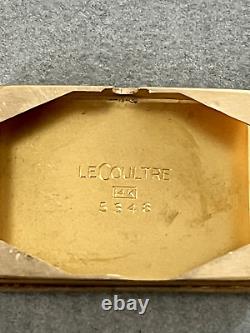 Jaeger-Lecoultre Art Deco Tank 1940s Men Wrist Watch 14k Solid Gold Vtg Engraved