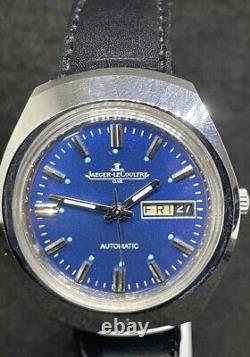 Jaeger Lecoultre Automatic blue Dial D/D Men's Wrist Watch Excellent Condition