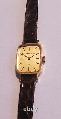 Ladies 18K Yellow Gold Jaeger LeCoultre Quartz Dress Watch 28mm x 17mm 140.050.1