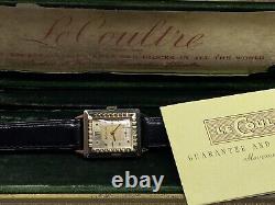 Lecoultre 10 ktgf tank mechanical vintage swiss wristwatch with box & paper
