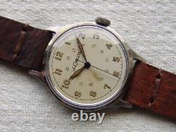 MEN'S MILITARY 33.5mm JAEGER-LECOULTRE steel 1940s VINTAGE WATCH good condition