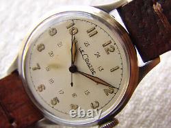 MEN'S MILITARY 33.5mm JAEGER-LECOULTRE steel 1940s VINTAGE WATCH good condition