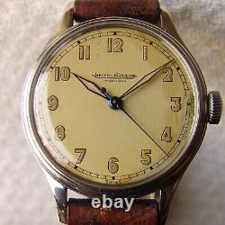 MEN'S MILITARY 34mm JAEGER-LECOULTRE steel WWII ERA VINTAGE WATCH good condition