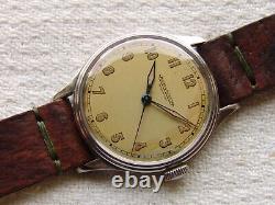 MEN'S MILITARY 34mm JAEGER-LECOULTRE steel WWII ERA VINTAGE WATCH good condition