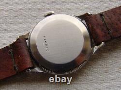 MEN'S MILITARY 34mm JAEGER-LECOULTRE steel WWII ERA VINTAGE WATCH good condition