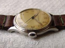 MEN'S MILITARY 34mm JAEGER-LECOULTRE steel WWII ERA VINTAGE WATCH good condition