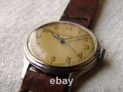 MEN'S MILITARY 34mm JAEGER-LECOULTRE steel WWII ERA VINTAGE WATCH good condition