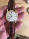 Nice Elegant Vintage Working Lecoultre Watch 14k Gold Leather Band Free Shipping