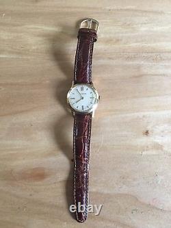 Nice Elegant Vintage Working LeCoultre Watch 14k Gold Leather Band FREE SHIPPING