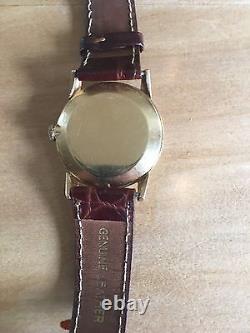 Nice Elegant Vintage Working LeCoultre Watch 14k Gold Leather Band FREE SHIPPING