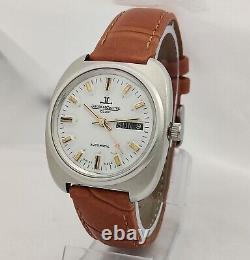 Refurbished Jaeger Le Coultre Club Automatic White Dial Day Date Men Wrist Watch
