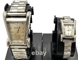 SERVICED Vintage 1950s Lecoultre Manual Wind Grasshopper GF His/Hers Watches