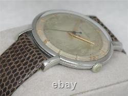 VINTAGE 36MM JAEGER LeCOULTRE STAINLESS STEEL MANUAL P478 WRIST WATCH, SERVICED