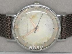 VINTAGE 36MM JAEGER LeCOULTRE STAINLESS STEEL MANUAL P478 WRIST WATCH, SERVICED