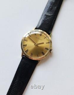 VTG LeCoultre Cal. 818/2 ca. 1971 Gold Dial 10k Gold Filled Elegant Dress Watch