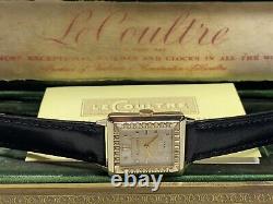 Vintage 10ktgf lecoultre tank mechanical swiss wristwatch with box & paper