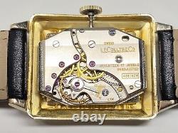 Vintage 10ktgf lecoultre tank mechanical swiss wristwatch with box & paper