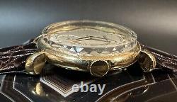 Vintage 18k Jaeger-LeCoultre 1940s Watch Running Well Tear Drop Lugs Yellow Gold