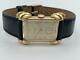 Vintage 1940s 14kt Gold Lecoultre Rectangular Watch With Stepped Crab Claw Lugs