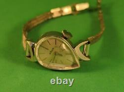 Vintage 1940s/50s LeCoultre 14kt White Gold Ladies Teardrop Watch