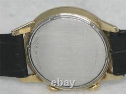 Vintage 35mm Le Coultre 10k Gold Memovox Manual Alarm Wristwatch, Running