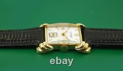 Vintage 40s Le Coultre Vacheron Men's Uniplan 14k GOLD Fancy Lugs Watch