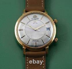 Vintage 50's Le Coultre-Vacheron Automatic MEMOVOX 14K Gold 38 mm Alarm Watch