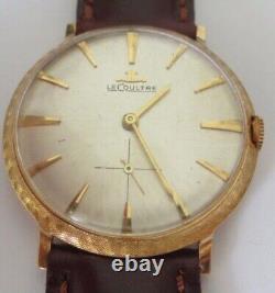 Vintage 60s LeCoultre JLC 18K Solid Hand-Wind Watch 33mm Unisex Florentine Bezel