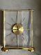 Vintage Brass & Lucite Jaeger Le Coultre Ultra Thin Clear Mantle Clock